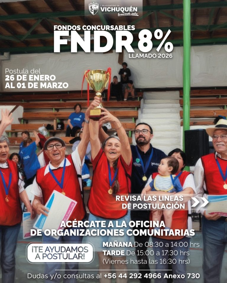 Postula a los Fondos Concursables FNDR 8% 2026!